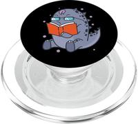 Dino Leyendo un Libro Dinosaurio Reptil PopSockets PopGrip para MagSafe