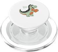 Dino Love Lindo Dinosaurio Sosteniendo Corazón Día de San PopSockets PopGrip para MagSafe