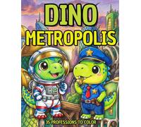 Dino Metrópolis: Dinosaur Coloring Book with Professions for Children Ages 4-8 | Educational Notebook to Develop Fine Motor Skills, Creativity, and Screen-Free Fun