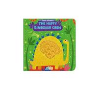 DINO MINI The Happy Dinosaur Crew - Libro de tacto y sensación de silicona para niños pequeños - Libro de tablero sensorial con 5 piezas táctiles de silicona