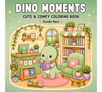 Dino Moments: Bold & Easy Coloring Book | Cute Cozy Dinosaur Scenes to Color | Charming Shops, Everyday Fun & Relaxing Scenes for Kids, Teens & Adults