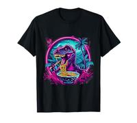 Dino Ramen Bowl Obra de arte de fideos japoneses Palmera Bosque Camiseta