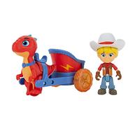 Dino Ranch Vehículo Jon and Blitz Chariot - Cuenta con un carro Dino Blitz de 5 pulgadas y Dino Rancher Jon de 3 pulgadas - Tres estilos para coleccionar - Juguetes para niños con tus ganaderos