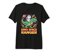 Dino Space Ranger Montando un Unicornio, Dinosaurio, Galaxy Adventure Camiseta Premium