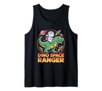 Dino Space Ranger Montando un Unicornio, Dinosaurio, Galaxy Adventure Camiseta sin Mangas
