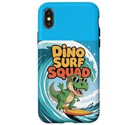 Dino Surf Squad - Divertidas vibraciones de verano de dinosaurios surfeadores Carcasa para iPhone X/XS
