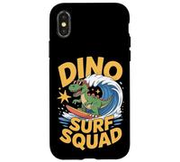Dino Surf Squad - Divertidas vibraciones de verano de dinosaurios surfeadores Carcasa para iPhone X/XS