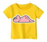 Dino T-Shirt für Mädchen Kinder Dinosaurier Print Kurzarm Shirt Mädchenoberteil Spaß Design 1-13 Jahre AtmungsaktivBaumwollmaterial, amarillo, 2-3 años