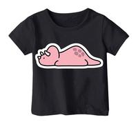 Dino T-Shirt für Mädchen Kinder Dinosaurier Print Kurzarm Shirt Mädchenoberteil Spaß Design 1-13 Jahre AtmungsaktivBaumwollmaterial, Negro , 12-13 años