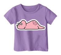 Dino T-Shirt für Mädchen Kinder Dinosaurier Print Kurzarm Shirt Mädchenoberteil Spaß Design 1-13 Jahre AtmungsaktivBaumwollmaterial, morado, 1-2 años