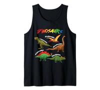 Dino Tiranosaurio Dinosaurio Triceratops Pteranodon Stegosaurus Camiseta sin Mangas
