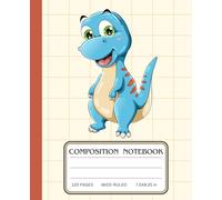 Dino Tracks Composition Notebook: A Fun Wide-Ruled Notebook for Kids, School, and Creative Writing | 7.5x9.25", 120 Pages