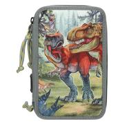 Dino World - Triple Pencil Case Bite - Grey-Green Toy NUEVO