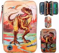 Dino World Triple Pencil Case LED Khaki Brown (412381)
