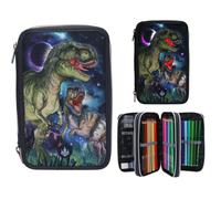 Dino World - Triple Pencil Case With Led - Galaxy NUEVO