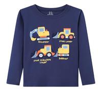 Dinopjs Camisetas de manga larga para niños de algodón de manga larga, camión de dibujos animados, excavadoras, grúas, tractores, excavadoras, excavadoras, animales de dibujos animados, camisetas para