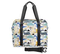 Dinosa - Bolsa de viaje para mujeres y hombres, diseño de mármol Dinosa Desig, bolsas de noche de 32 L, bolsa grande de cabina para deportes, gimnasio, yoga, color, (32 L) UK, Organizador de bolsas