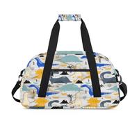 Dinosa Cartoons - Bolsas de lona para niñas y niños, diseño de mármol Dinosa Desig, bolsa de viaje de 24 L, bolsa de deporte para gimnasio, práctica, color, 24 L, Organizador de bolsas