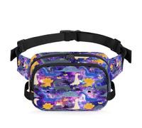 Dinosa Starry - Riñonera multifunción para viajes, deportes, correr, dinosaurio, galaxia, riñonera, riñonera, bolsa de cinturón para mujeres, hombres, niñas y niños, color, XL, Organizador de bolsas