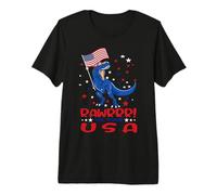 Dinosaur 4th of July Rawrrr In The USA T Rex America Flag Camiseta Premium