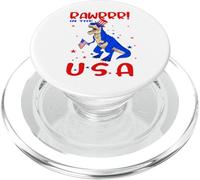 Dinosaur 4th of July Rawrrr In The USA T Rex America Flag PopSockets PopGrip para MagSafe