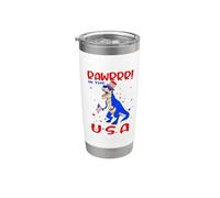 Dinosaur 4th Of July Rawrrr In The USA T Rex America Flag Vaso térmico de acero inoxidable de doble pared