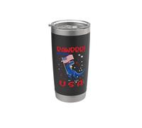 Dinosaur 4th Of July Rawrrr In The USA T Rex America Flag Vaso térmico de acero inoxidable de doble pared