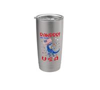 Dinosaur 4th Of July Rawrrr In The USA T Rex America Flag Vaso térmico de acero inoxidable de doble pared