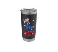 Dinosaur 4th Of July Rawrrr In The USA T Rex America Flag Vaso térmico de acero inoxidable de doble pared