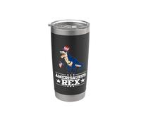 Dinosaur 4th Of July T Rex Amerisaurus Rex American Flag Vaso térmico de acero inoxidable de doble pared