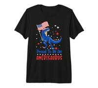 Dinosaur 4th of July T Rex Proud To Be An Amerisaurus Camiseta Premium