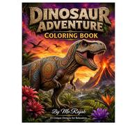 Dinosaur Adventure Coloring Book: Roar into a World of Prehistoric Fun! Stress Relief & Mindfulness Dinosaur Coloring Book for Kids and Adults