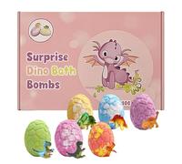 Dinosaur Bath Balls, 6-Piece Bath Toy Set, Mild Child Baths Balls with Hidden Toys Inside, Fun Bathing Supplies, Floating Baths Ball with Colorful Design, Bathroom Home for Birthday Holiday