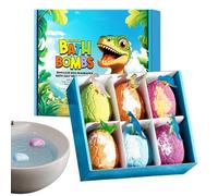 Dinosaur Bath Balls - 6PCS Kids Bubble Bathtub Ball Set, 6 Pieces Dinosaur Bath Bombs with Surprise Toys, Scented Bubble Bathtub Salt Balls | for Boys and Girls Birthday, Holiday, Playdates, Tub