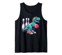 Dinosaur Bowling Player Fun Graphic Dino Bowler Kids Adults Camiseta sin Mangas