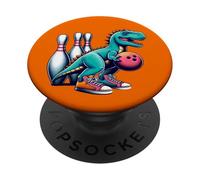 Dinosaur Bowling Player Fun Graphic Dino Bowler Kids Adults PopSockets PopGrip Adhesivo