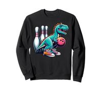 Dinosaur Bowling Player Fun Graphic Dino Bowler Kids Adults Sudadera