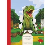 Dinosaur Breaking Out Composition Notebook: 110 Pages Wide Ruled Journal | 7.5 x 9.25 in | Cool T-Rex Dinosaur Bursting Through Wall for Kids and Boys, Video Game Fans