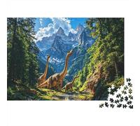 Dinosaur Canyon Puzzle 1000 Piezas Papel Reciclado Jurassic Period Puzzle for Chico & Chica Divertido Present & Actividad for Home Great Regalo for Child‘s Birthday 38x26cm/1000pcs