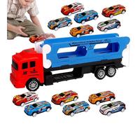 Dinosaur Carrier Truck, Car Transport Toy, Educational Dinosaur Transport Truck Set with 12 Toy Vehicles, Interactive Learning Games for Kids, Boys, and Girls Playtime Dinosaurs