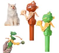 Dinosaur Catnip Lollipop Holder for Cat,Cute Catniplollipops Interactive Cats Toy,Creative Press-to-Store Catnip Toy,Interactive Cat Lollipop Treats,for Indoor Cats Kittens Chew and Relief