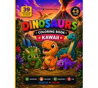Dinosaur Coloring Book: 39 Cute Kawaii Dinosaurs to Color for Kids Ages 4-8 | Dinosaur Names in English and French | Bonus Search and Find Activity (Color Little Explorers)