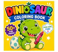 Dinosaur Coloring Book: Cute Dinosaur Friends Coloring Pages for Kids Ages 3-8 with T-Rex, Baby Dinos, Volcanoes, Eggs, Stars, and Roar-Some Fun
