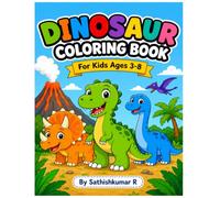 Dinosaur Coloring Book for Kids Ages 3-8: 40 Fun and Easy Dinosaur Coloring Pages