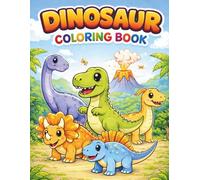 Dinosaur Coloring Book for Kids: Cute and Easy Dinosaur Coloring Pages for Ages 4-8 (Happy Coloring Books)