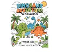 Dinosaur Coloring Book for Kids: Fun and Easy Dinosaur Coloring Pages for kids Ages 3-6, Featuring T-Rex, Triceratops, Stegosaurus, Velociraptor and More