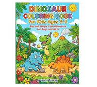 DINOSAUR COLOURING BOOK: for Kids Ages 3-5 Big and Simple Cute Dinosaurs for Boys and GirIs (Timmy Big Activity Book for Toddlers Ages 3-5 Fun Learning Activities, Tracing, Coloring and Games)