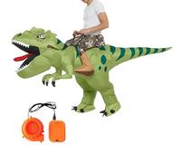 Dinosaur Costume, Inflatable Ride On Dinosaur Outfit, Sturdy Lightweight Material, Easy Inflation Setup, Funny Blow Up Design for Halloween, School Events, Theme Parks, or Cosplay Conventions