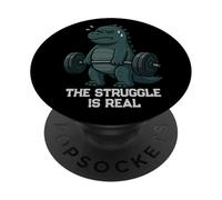 Dinosaur Deadlift Gymrats Struggle Is Real Lifting Hombres Mujeres PopSockets PopGrip Adhesivo