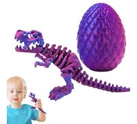 Dinosaur Egg - 3D Printed Dragon, Articulated Mobility Toy, Flexible Fidget Piece, Sensory Tactile Movement Function, Novelty Hobby Category, Rainbow Resin Piece For Kid Desk Ornament Gear